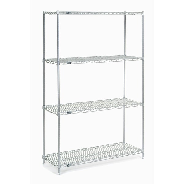 Nexel Chrome Wire Shelving, 54W X 14D x 74H 14547C - main
